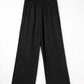 Detail Pull On High Elastic Waist Loose Straight Pants