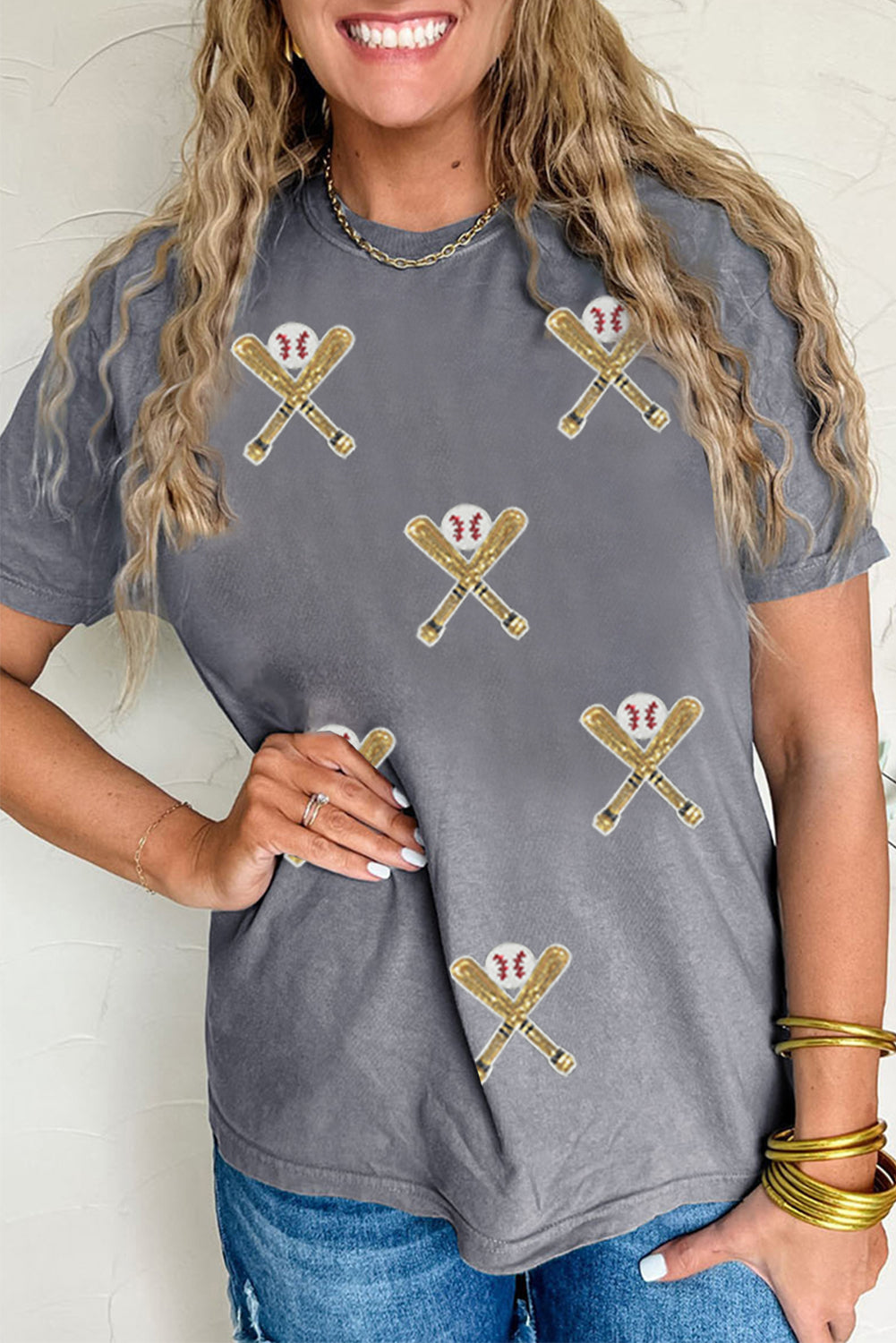Sequined Game Day Casual Tee