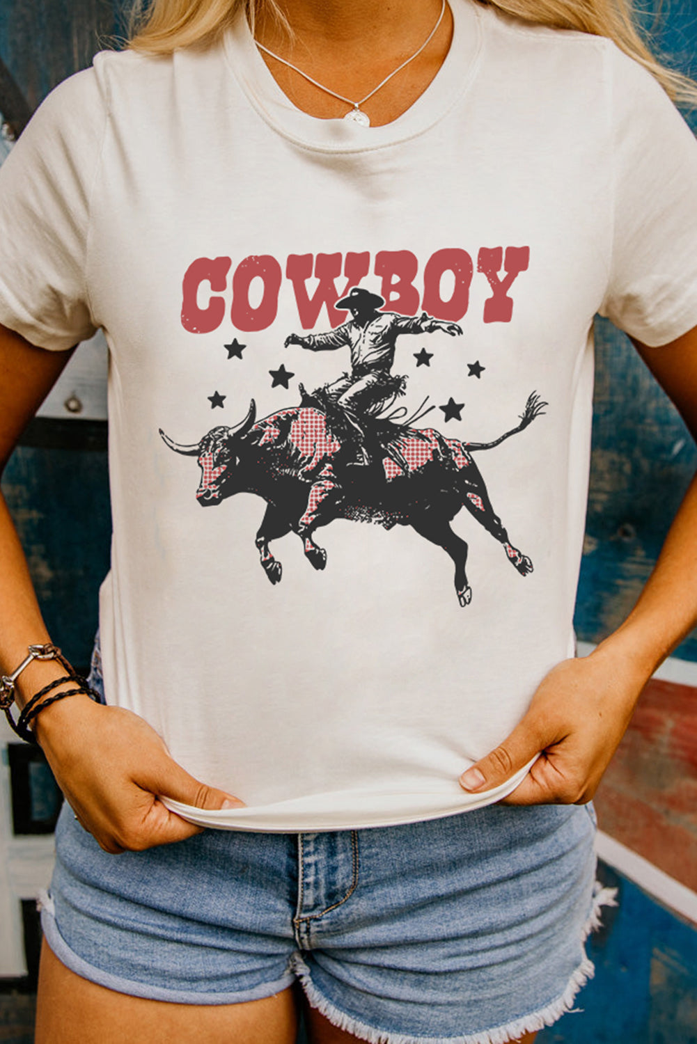 COWBOY Star Graphic Crewneck Western Fashion Tee