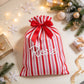 Custom Name Striped Christmas Gift Bag