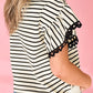 Eyelet Trimmed Ruffled Short Sleeve Plus Size Top