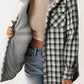 Plaid Pattern Sherpa Lined Hooded Shacket