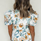 (Pre order 5.5)Floral Puff Sleeve Babydoll Blouse