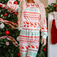 Christmas Print Pullover and Pants Lounge Set