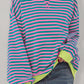 Oversized Contrast Trim Pullover Sweatshirt