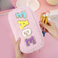 Plush Chenille Letter Cosmetic Bag
