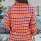 Plaid Long Sleeeve Side Split Distressed Hem Shirt