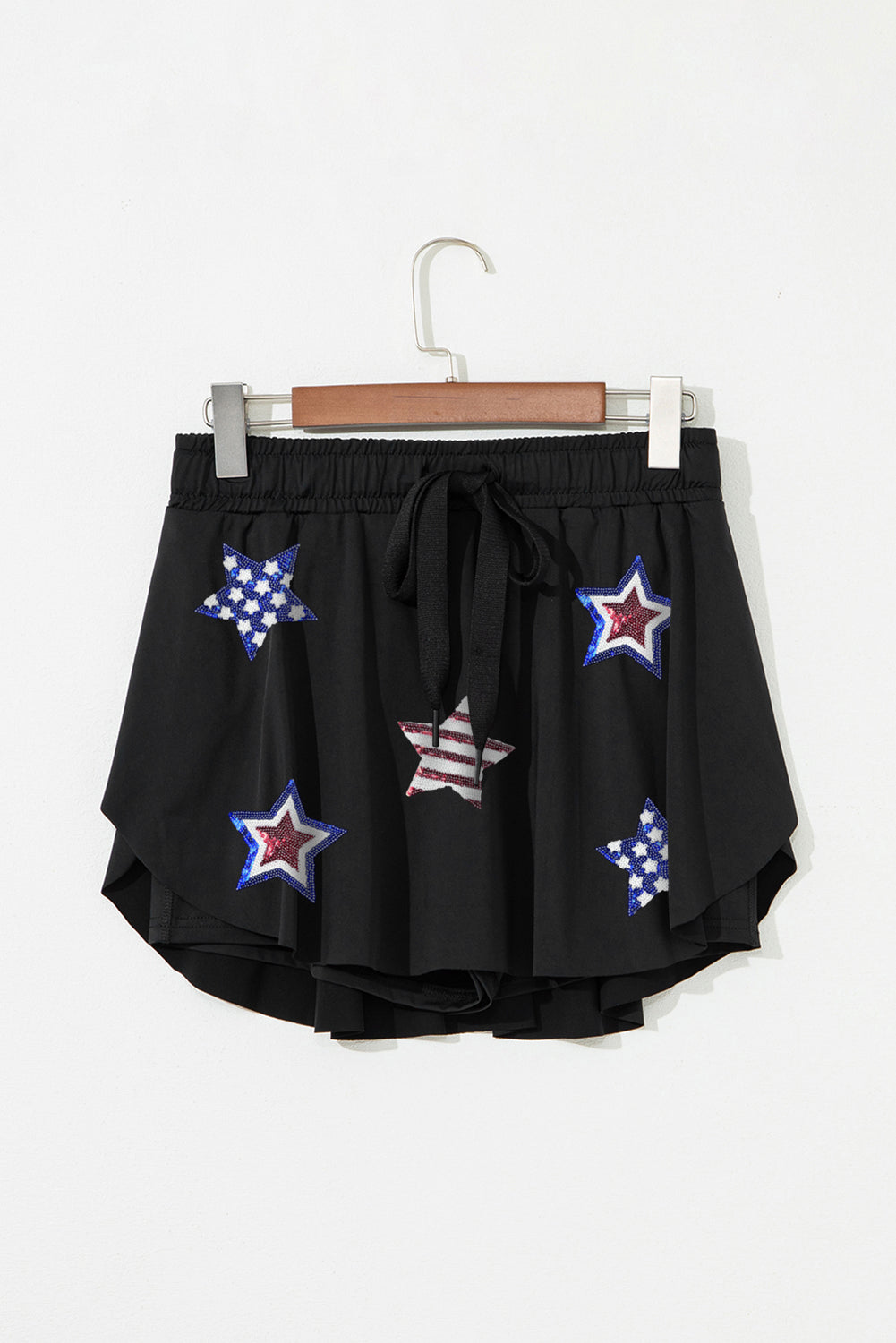 Sequined Flag Star Active Mini Skort
