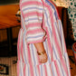 Plus Size Embroidered Detail Flared 3/4 Sleeve V Neck Dress
