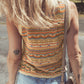 Eyelet Crochet Round Neck Sweater Vest