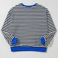 Oversized Contrast Trim Pullover Sweatshirt