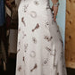 Western Print Satin Long Skirt