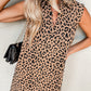 Leopard V Neck Mini Dress