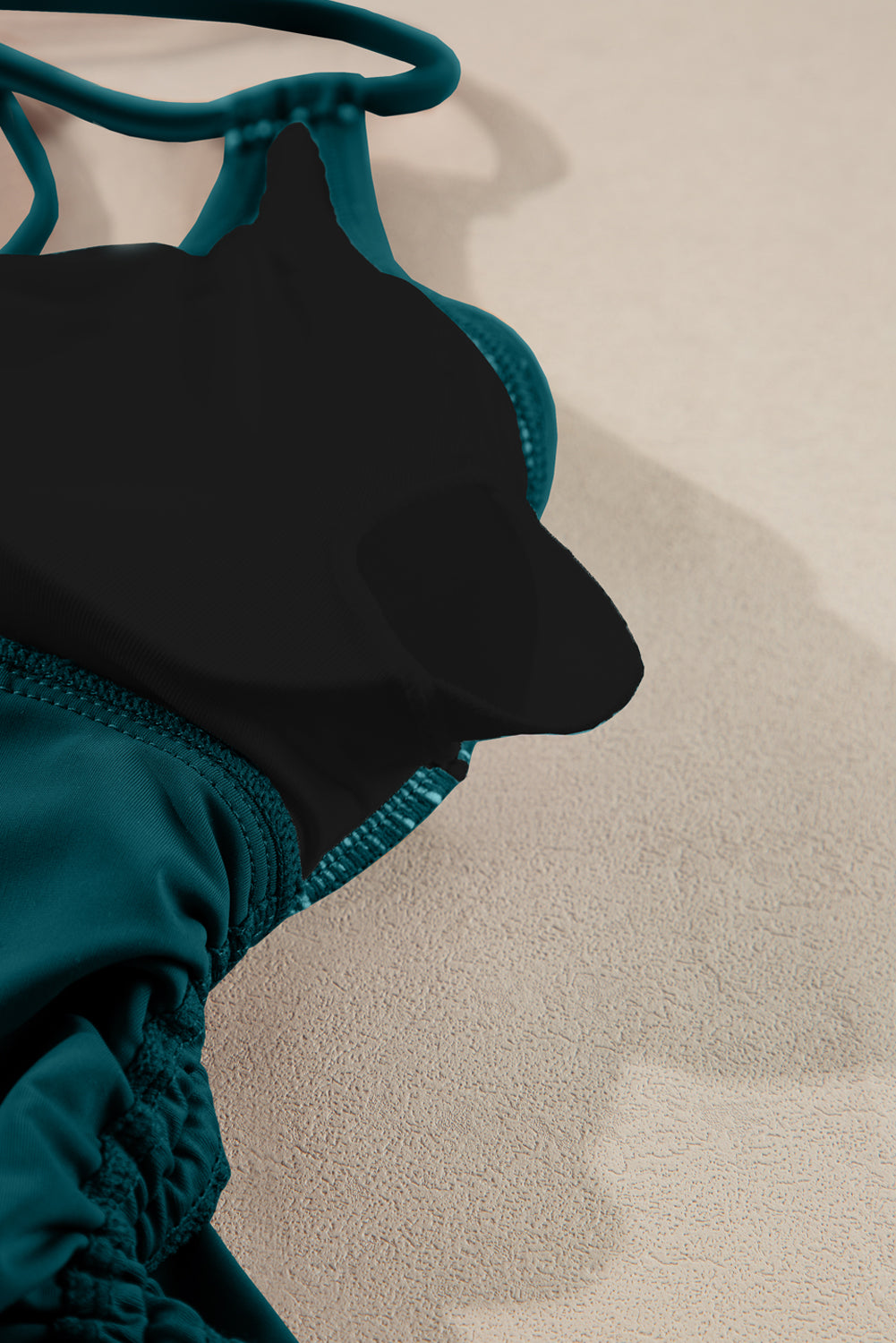 Drawstring Tummy Control Mix-and-match 2pcs Tankini Swimsuit