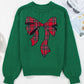 Plaid Bow Graphic Christmas Sweater
