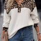 Leopard Waffle Knit Patchwork Top