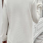 Rounded Hem Waffle Long Sleeve Top