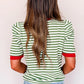 Sleeve Contrast Trim Round Neck Tee