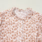Lace Detail Floral Puff Sleeve Fall Shirt