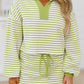 Collared V Neck Drop Shoulder Pullover and Skort 2pcs Outfit