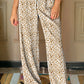 Leopard Drawstring Elastic Waistband Loose Pants