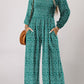 Floral Print Western Smocked Bodice Square Neck Wide Leg Jumpsuit