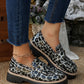 Retro Leopard PU Leather Loafer Shoes