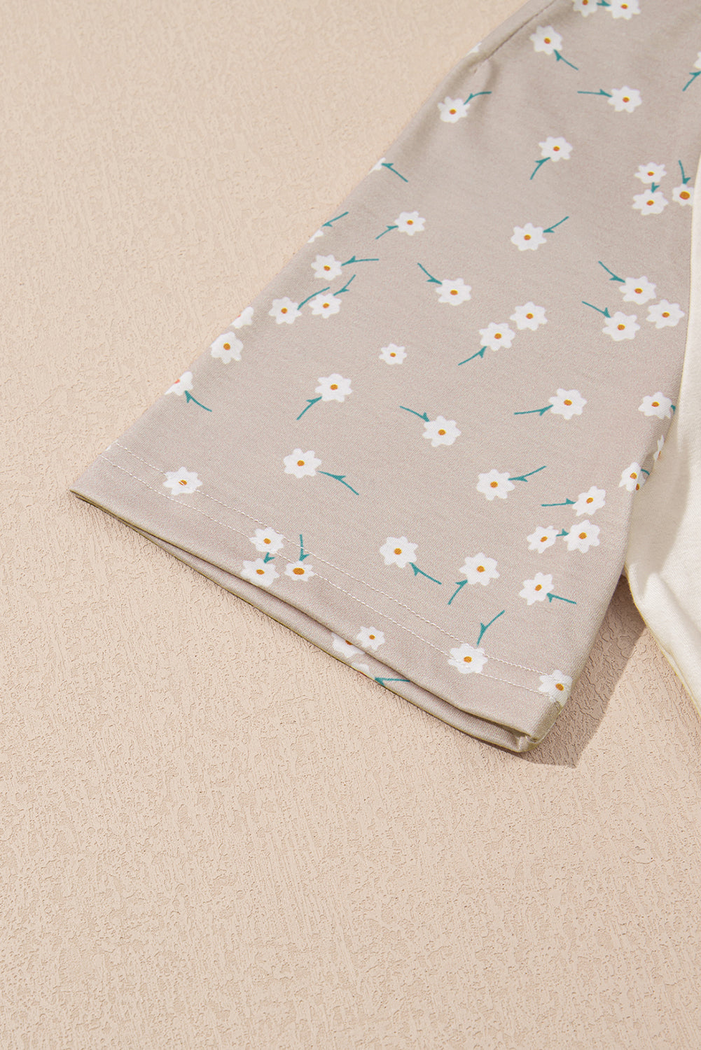 Floral Print Color Block Raglan Sleeve T Shirt