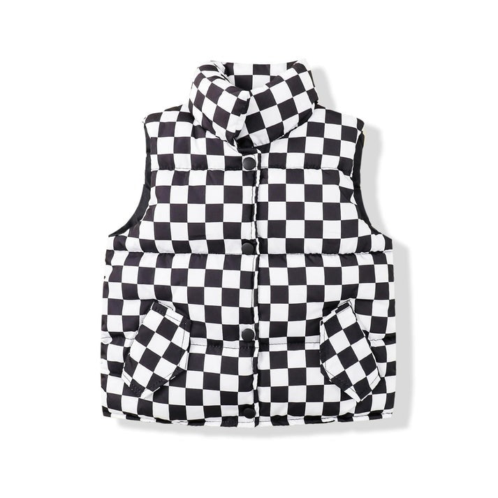 Kids checkered puff vest