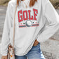 GOLF Ball Print Ribbed Drop Shoulder Baggy Sweatshirt