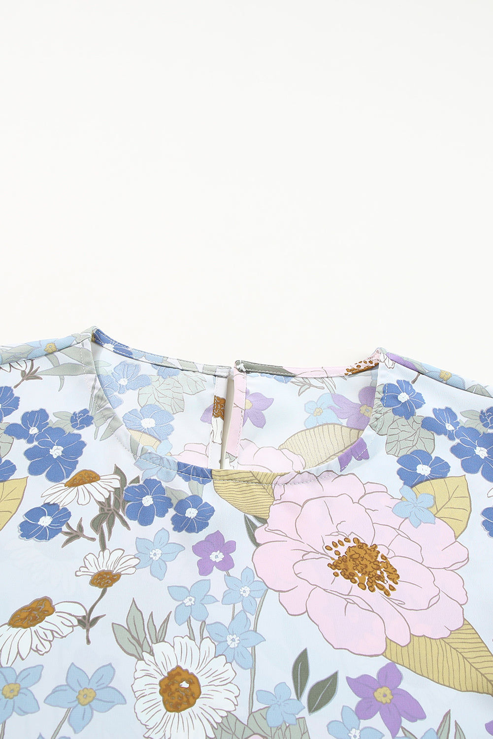 Floral Print Sweet Lantern Long Sleeve Blouse