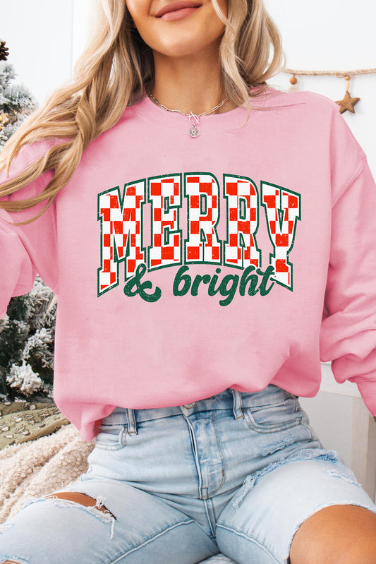 MERRY & Bright Graphic Holiday Pullover Sweatshirt