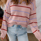 Ribbed Edge Drop Shoulder Sweater