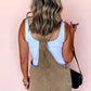 Solid Color Knot Straps Denim Romper with Pockets