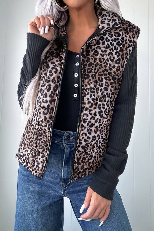 Quilted Full Zipper Casual Puff Vest