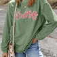 Sequined merry Letter Graphic Twisted Ribbed Baggy Sweatshirt