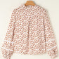 Lace Detail Floral Puff Sleeve Fall Shirt
