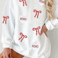 Patched Corded Rib Pullover Sweatshirt