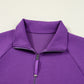 Half Zip Sporty Pullover Mini Skirt 2pcs Outfit