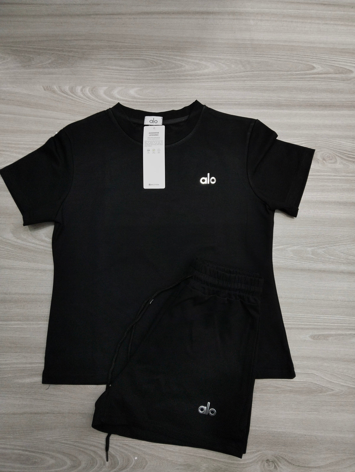Alo-Short Pants and Short Sleeve Top Set(A2166)