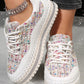 Shiny Sequin Slip On Thick Sole Flat Shoes
