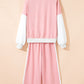 Block Pullover Loose Pant Set