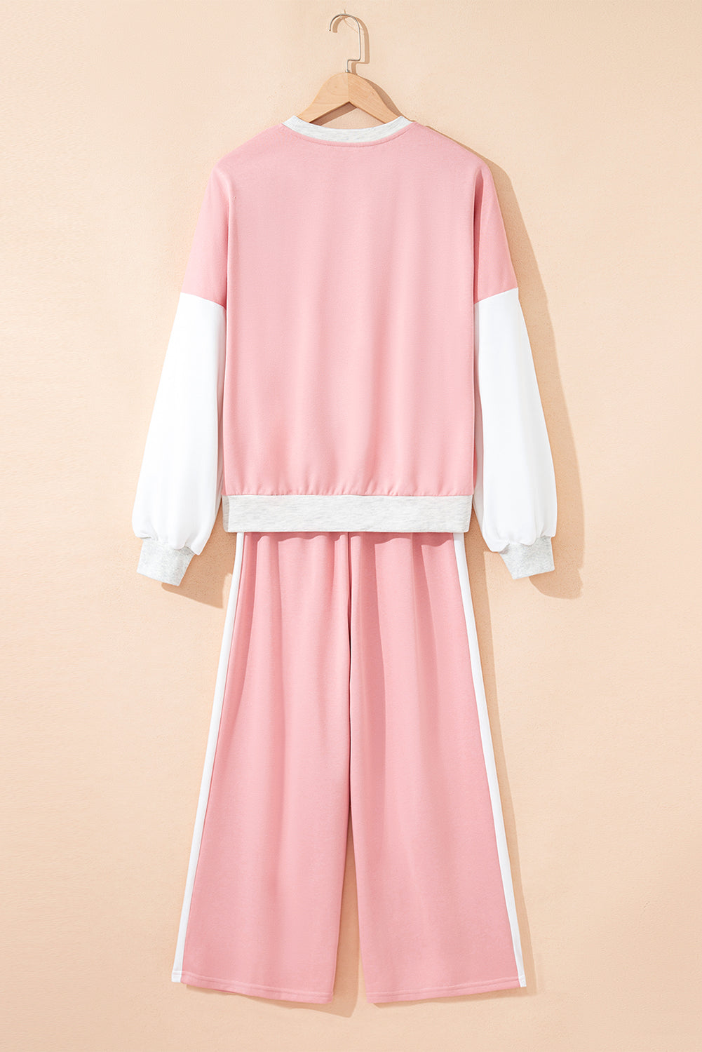 Block Pullover Loose Pant Set