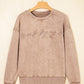 Letter Embroidery Mineral Wash Loose Sweatshirt