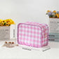 Ruffle Checker Cosmetic Bag