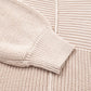 Mixed Texture Patchwork Knitted Puff Sleeve Sweater