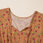 Plus Size Floral Split V Neck Ruffled Sleeve Tiered Maxi Dress