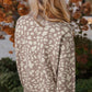 Leopard Spots Pattern Ribbed Trim Drop Shoulder Sweater