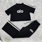 A-Short-sleeve top and long pants two-piece set(Y71637)