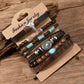 6 Piece Western Bull Skull Turquoise Beading Bracelet